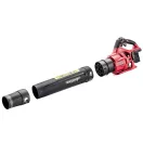 Akkumulátoros lombfúvó, Worcraft CLB-S40LiBA ShareSYS, piros/fekete, 4 Ah 20 V Li-Ion, légsebesség: 220 km/h, légszállítás: 14,1 m3/perc, fúvókával, akkumulátorral és töltővel