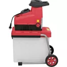Elektromos kerti ágaprító, Worcraft WPSH203, piros/fekete, 2800 W, 60 l gyűjtőkosár, fogazott aprítófej, maximum 44 mm ágátmérő, kerekes, automatikus behúzás