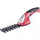 Akkumulátoros fű és sövényvágó olló, Worcraft WPGT306, piros/fekete, 1,3 Ah 7,2 V Li-Ion 1,3 Ah, teleszkópos nyél, cserélhető penge, fűvágó: 8,3 cm, sövényvágó: 13,5 cm