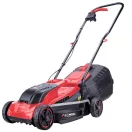 Akkumulátoros fűnyíró, Worcraft CLM-S20LiB ShareSYS, fekete/piros, vágásszélesség: 32 cm, 20 V Li-Ion, 6,0 Ah, 3500 fordulat/perc, 30 l gyűjtőkosár, akkumulátorral és töltővel