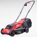 Akkumulátoros fűnyíró, Worcraft CLM-S20LiB ShareSYS, fekete/piros, vágásszélesség: 32 cm, 20 V Li-Ion, 6,0 Ah, 3500 fordulat/perc, 30 l gyűjtőkosár, akkumulátorral és töltővel