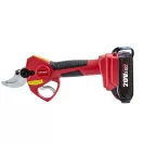 Akkumulátoros metszőolló, Worcraft CSC-S20LiBP ShareSYS, piros/fekete, 2 Ah 20 V Li-Ion, maximum 30 mm vastagság, hosszabbító nyél kompatibilis, akkumulátorral és töltővel, hordtáskában