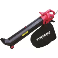   Elektromos lombfúvó-szívó, Worcraft VB30-45, piros/fekete, 3000 W, 230 V / 50 Hz, légsebesség: 275 km/h, légszállítás: 13,5 m3/perc, 45 l gyűjtőzsák