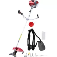  Benzinmotoros bozótvágó és fűkasza, Worcraft GT52-430B, piros/ezüst, 1400 W, kétütemű motor, 1,1 l üzemanyagtartály, tartozékokkal