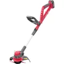 Akkumulátoros fűkasza, Worcraft CGT-S20LiSTA ShareSYS, piros/fekete, 24 cm, 2 Ah 20 V Li-Ion, 9000 fordulat/perc, teleszkópos nyél, tartozékokkal, akkumulátorral és töltővel