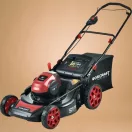 Akkumulátoros fűnyíró, Worcraft CLM-S58LiB, fekete/piros, vágásszélesség: 50,8 cm, 58 V Li-Ion, 3200 fordulat/perc, 60 l gyűjtőkosár, mulcsozás, oldalkidobás, akkumulátorral és töltővel