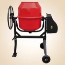 Betonkeverő, Strend Pro CMX16, piros/fekete, 550 W, 160 l, 230 V/50 Hz, porszórt acél váz és dob, 2 kerék, billenőmechanika