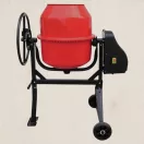 Betonkeverő, Strend Pro CMX12, piros/fekete, 550 W, 120 l, 230 V/50 Hz, porszórt acél váz és dob, 2 kerék, billenőmechanika