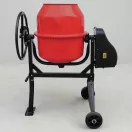 Betonkeverő, Strend Pro CMX12, piros/fekete, 550 W, 120 l, 230 V/50 Hz, porszórt acél váz és dob, 2 kerék, billenőmechanika