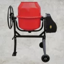 Betonkeverő, Strend Pro CMX12, piros/fekete, 550 W, 120 l, 230 V/50 Hz, porszórt acél váz és dob, 2 kerék, billenőmechanika