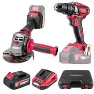   Akkumulátoros szerszámgépkészlet, Worcraft COMB001, CHD-S20LiBA csavarbehajtó és CAG-S20LiBE-125 sarokcsiszoló + 1 x 4,0 Ah akkumulátor + töltő, hordtáska