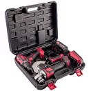 Akkumulátoros szerszámgépkészlet, Worcraft COMB001, CHD-S20LiBA csavarbehajtó és CAG-S20LiBE-125 sarokcsiszoló + 1 x 4,0 Ah akkumulátor + töltő, hordtáska