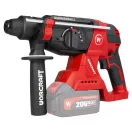 Akkumulátoros kombikalapács, Worcraft CRH-S20LiBC, piros/fekete, 20 V Li-Ion ShareSYS, 5000 ütés/perc, 3 J, SDS+ tokmány, fúrás, ütvefúrás, vésés, akkumulátor és töltő nélkül