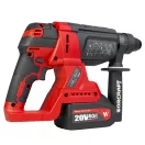 Akkumulátoros kombikalapács, Worcraft CRH-S20LiBC, piros/fekete, 20 V Li-Ion ShareSYS, 5000 ütés/perc, 3 J, SDS+ tokmány, fúrás, ütvefúrás, vésés, akkumulátor és töltő nélkül