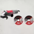 Elektromos sarokcsiszoló, Worcraft AG08-125P, piros/szürke, 125 mm, 710 W, 12 000 fordulat/perc, 230 V, 2 db koronggal