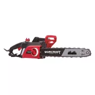   Elektromos láncfűrész, Worcraft GC22-16E, piros/fekete, 2200 W, vezetősín: 40,6 cm, 230 V, 13 m/s láncsebesség, 280 ml olajtartály