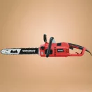 Elektromos láncfűrész, Worcraft WCE-2816 S, piros/fekete, 2400 W, vezetősín: 40,6 cm, 230 V, 14 m/s láncsebesség, 140 ml olajtartály
