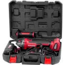 Akkumulátoros sarokcsiszoló, Worcraft CAG-S20LiBH ShareSYS, piros/fekete, 125 mm, 20 V Li-Ion, 8500 fordulat/perc, gyorskioldó, akkumulátorral és töltővel, kofferben