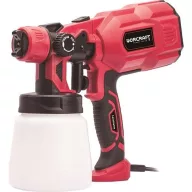   Festékszóró pisztoly, Worcraft SG06-800, piros/fekete, alsó tartályos, 800 ml, elektromos, 550 W, 1,8 mm fúvóka