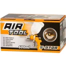 Festékszóró pisztoly, Strend Pro Airtool S-970A, sárga/fehér, felső tartályos, 600 ml, kompresszoros, 1,4 mm fúvóka, 3 bar