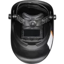 Hegesztő fejpajzs, Strend Pro Galaxy Fire Skull, fekete, automata sötétedésű, napelemes, állítható érzékenység és késleltetés, DIN 9–13, látómező: 92,5 × 42,5 mm, 1/30000 mp reakcióidő