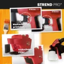 Festékszóró pisztoly, Strend Pro JS-FB17AII, piros/fekete, alsó tartályos, 800 ml, elektromos, kompresszorral, 650 W, 1,8-2,6 mm fúvóka