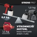 Festékszóró pisztoly, Strend Pro JS-FB17AII, piros/fekete, alsó tartályos, 800 ml, elektromos, kompresszorral, 650 W, 1,8-2,6 mm fúvóka