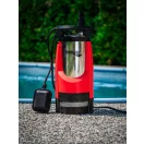 Elektromos búvárszivattyú, Strend Pro Garden MQ1000, piros/fekete, 1000 W, 10 m kábel, maximális emelőmagasság: 33 m, 108 l/perc, IPX8, tiszta vízhez, úszókapcsolós