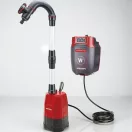 Akkumulátoros búvárszivattyú, Worcraft CRWP-S20Li ShareSYS, piros/fekete, 20 V, 42 l/perc, vezeték nélküli, akkumulátor és töltő nélkül, tiszta vízhez