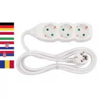   Hosszabbítós elosztó, Strend Pro DG-803B, 5 m, fehér, 3 aljzat, Schuko típus, gyermekzáras