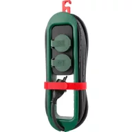   Kültéri hosszabbítós elosztó, Strend Pro FS0701, 3,2 m, fekete, 2 aljzat, 1,5 mm2, IP44, kültéri, fedeles aljzatok, kábeltekercselő, akasztó, maximum 16 A