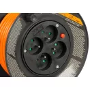 Kábeldob, Strend Pro DG-FB04, 15 m, narancssárga, 4 aljzat, 230 V, 1,5 mm2, maximum 3000 W