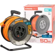   Kábeldob, Strend Pro DG-FB04, 50 m, narancssárga, 4 aljzat, 230 V, 1,5 mm2, maximum 3680 W