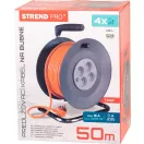 Kábeldob, Strend Pro DG-FB04, 50 m, narancssárga, 4 aljzat, 230 V, 1,5 mm2, maximum 3680 W