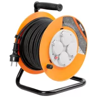   Kábeldob, Strend Pro CR038, 30 m, narancssárga, 4 aljzat, 230 V, IP44, gumi, maximum 3000 W