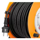 Kábeldob, Strend Pro CR038, 30 m, narancssárga, 4 aljzat, 230 V, IP44, gumi, maximum 3000 W