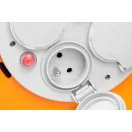 Kábeldob, Strend Pro CR038, 30 m, narancssárga, 4 aljzat, 230 V, IP44, gumi, maximum 3000 W