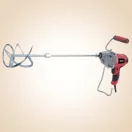 Elektromos habarcskeverő, Burley R6167, piros/fekete, 850 W, menet: M14, maximum 120 mm keverőlapát, 0-500 fordulat/perc, 230 V/50 Hz