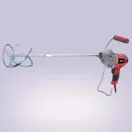 Elektromos habarcskeverő, Burley R6167, piros/fekete, 850 W, menet: M14, maximum 120 mm keverőlapát, 0-500 fordulat/perc, 230 V/50 Hz