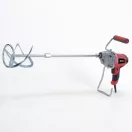 Elektromos habarcskeverő, Burley R6167, piros/fekete, 850 W, menet: M14, maximum 120 mm keverőlapát, 0-500 fordulat/perc, 230 V/50 Hz