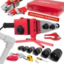 Polifúziós hegesztőgép, Strend Pro PPR 63B, piros/fekete, 6 db 20 - 63 mm fűtőpofával, műanyag csövekhez, 1500 W, maximum 300°C, 14 részes készlet