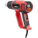 Elektromos hőlégfúvó, Strend Pro HG203, piros/fekete, 2000 W, 50-600 ° hőfok, 300 l/perc - 500 l/perc, fúvókákkal és kaparóval, hordtáskában