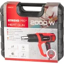 Elektromos hőlégfúvó, Strend Pro HG203, piros/fekete, 2000 W, 50-600 ° hőfok, 300 l/perc - 500 l/perc, fúvókákkal és kaparóval, hordtáskában