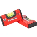 Vízmérték, Kapro 246 Mini, piros, 10 cm, 1 libella, műanyag, lengéscsillapító gumiszél