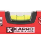 Vízmérték, Kapro 246 Mini, piros, 10 cm, 1 libella, műanyag, lengéscsillapító gumiszél