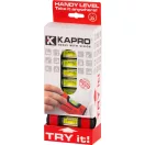 Vízmérték, Kapro 246 Mini, piros, 10 cm, 1 libella, műanyag, lengéscsillapító gumiszél
