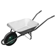   Talicska, Strend Pro Garden Cargo85, ezüst, 85 l, defektmentes tömör Bantam kerék, horganyzott acél puttony, 100 kg teherbírás, PVC markolat
