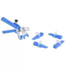 Szintező készlet, Strend Pro LS511 kezdőkészlet, 100 db 1 mm-es távtartó, 100 db ék, fogóval, csempéhez és padlólaphoz