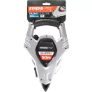 Mérőszalag, Strend Pro Premium LWX5013, ezüst/fekete, leszúrható, 50 m/13 mm, acél szalag, műanyag tok, fém rögzítőhurok