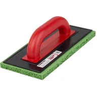   Szivacsos simító, Strend Pro Premium REDhand, fekete/piros, 28 x 14 x 1,8 cm, zöld durva szivacs, ABS műanyag, vakolat és fugázási munkákhoz